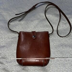 Vintage Most Wanted USA Brown Leather Crossbody Bag Festival Boho Travel Walking